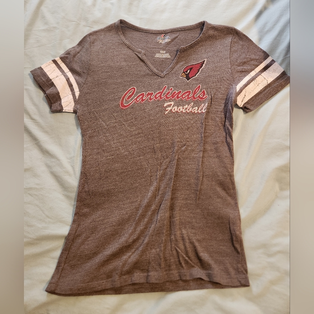 Cardinals Football V Neck T-Shirt